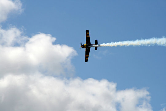 race plane through the sky