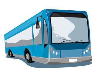 Blue Coach bus - obrazy, fototapety, plakaty