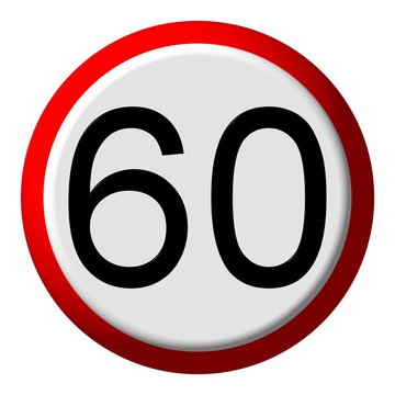 60 limit - road sign