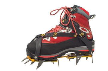 Trekking boot with crampon