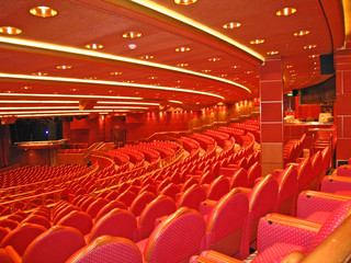 Fototapeta premium Auditorium interior in red colours