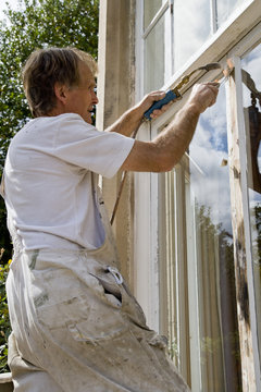 Preparing a window for repainting.