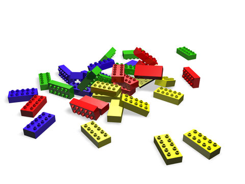 3D illustration of blocks
