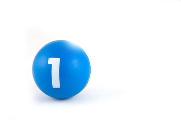 blue ball with number 1
