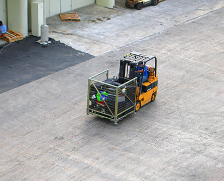 a worker loading of cargo