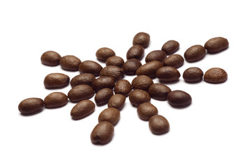 Coffee beans in the shape of Sun