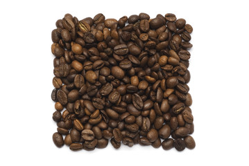 Coffee beans in the square shape