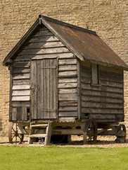 An old mobile chicken shed/farm workshops on wheels.