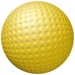 Gold Golf Ball isolated on white background