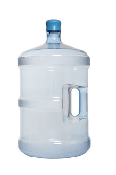A large jug of bottled water isolated over white
