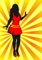 Woman in a red dress