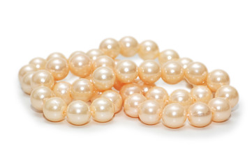 Pearl necklace isolated on the white background