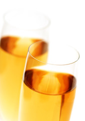 Two glasses of wine isolated on white