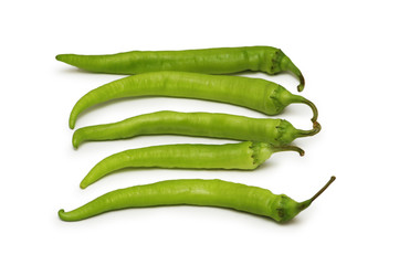 Green peppers isolated on the white background