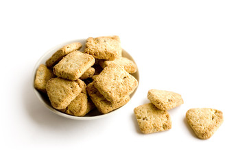 Cookies on the white background