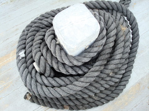 Rope on deck of boat / ship