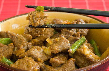 asian food of beef and vegetables 