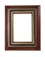 A decorative picture photo frame isolated over white