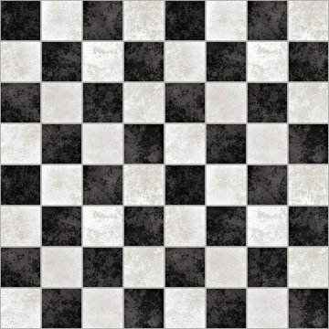 background of black and white marble tiles like a chessboard