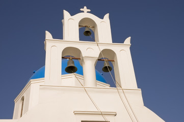 Churchbells in Santorini at dawn