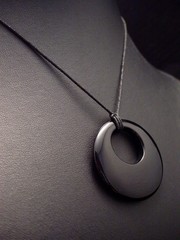 Black stone pendant necklace