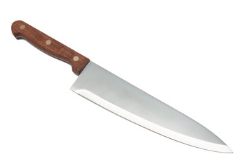 New kitchen knife on a white background