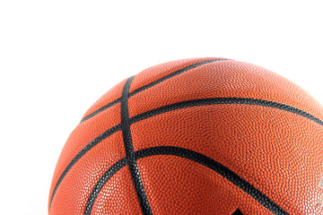 Basketball closeup isolated on white