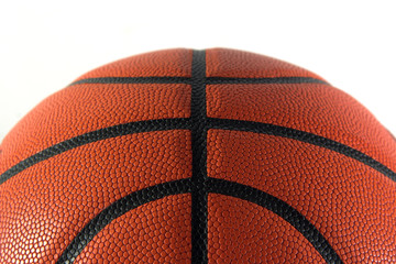 Basketball closeup isolated on white