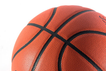 Basketball closeup isolated on white