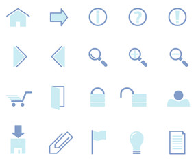 icons and buttons for user interface and internet