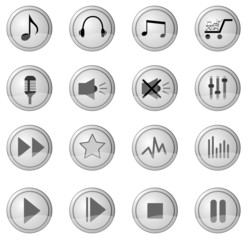 icons symbols buttons for internet subject music