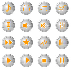 icons symbols buttons for internet subject music