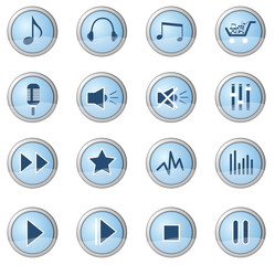 icons symbols buttons for internet subject music