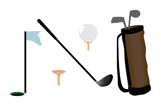 Golf Icons with Clipping Paths