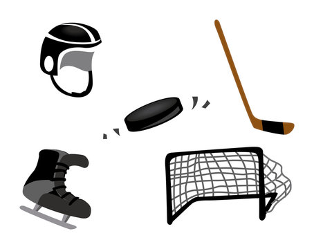 Ice Hockey Icons with Clipping Paths