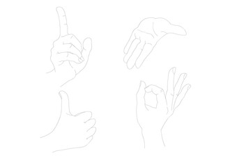 Hand Gesture on White