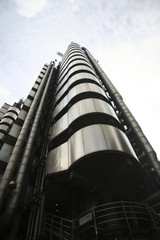 detail of the lloyds skyscraper in londons city
