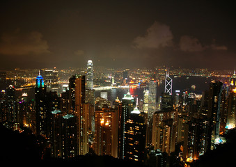 Obraz na płótnie Canvas Hong Kong w nocy
