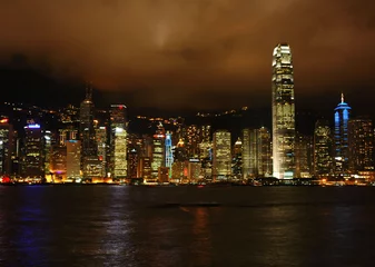 Peel and stick wall murals Hong-Kong Hong-Kong skyline at night (4)