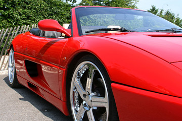 red convertible supercar