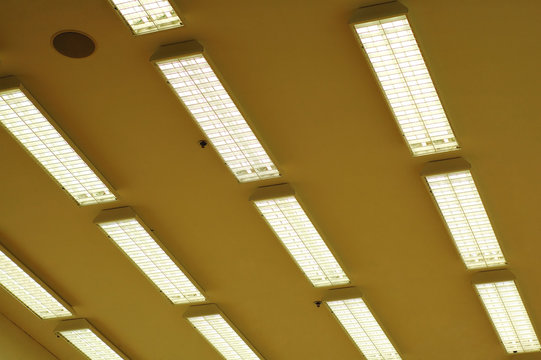 Row Of Fluorescent Lamps