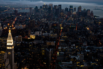 Fototapeta na wymiar New York City Downtown w nocy