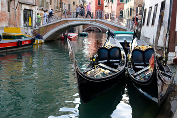 Fototapeta na wymiar Gondole w Wenecji, Włochy