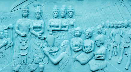Indonesia, Java: Frescoes in bas relief