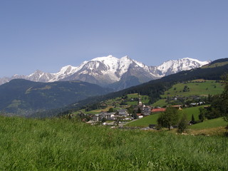 village de combloux et mont blanc