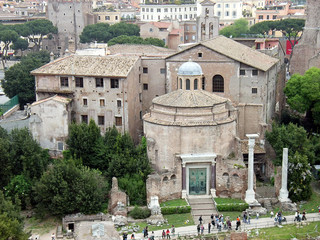 Obraz premium Basilica Saints Cosma and Damiano in the Roman Forum 
