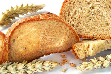 Bread and wheat, close-up
