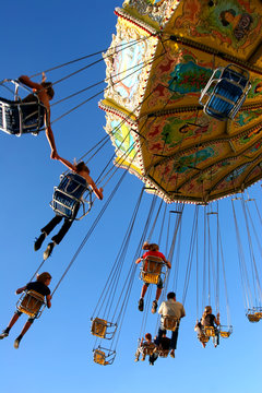 Action photo of carousel
