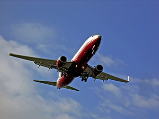 Passenger aircraft arriving to Majorca in Spain