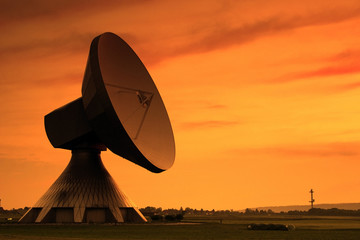 Huge Satellite Dish in the Evening Sun
